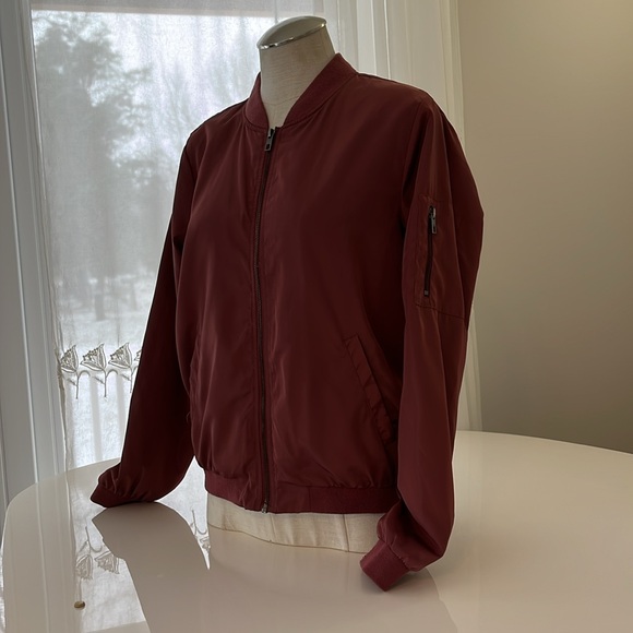 Only Women's Bomber Jacket in Burgundy / copper-rose - Picture 2 of 4